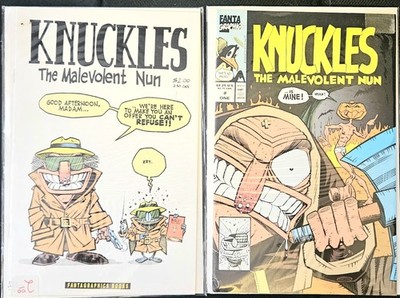 Knuckles the Malevolent Nun #1 2 Indie Horror Comic Lot Mature Readers!