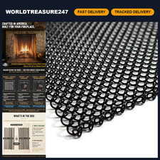 Fireplace Mesh Curtain 27" Black - USA Made, Durable, Elegant Design, Home Decor