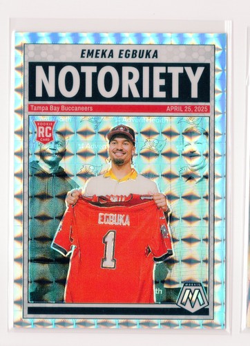 2025 Panini Mosaic Notoriety Emeka Egbuka #16 Mosaic Prizm (RC) Silver Prizm