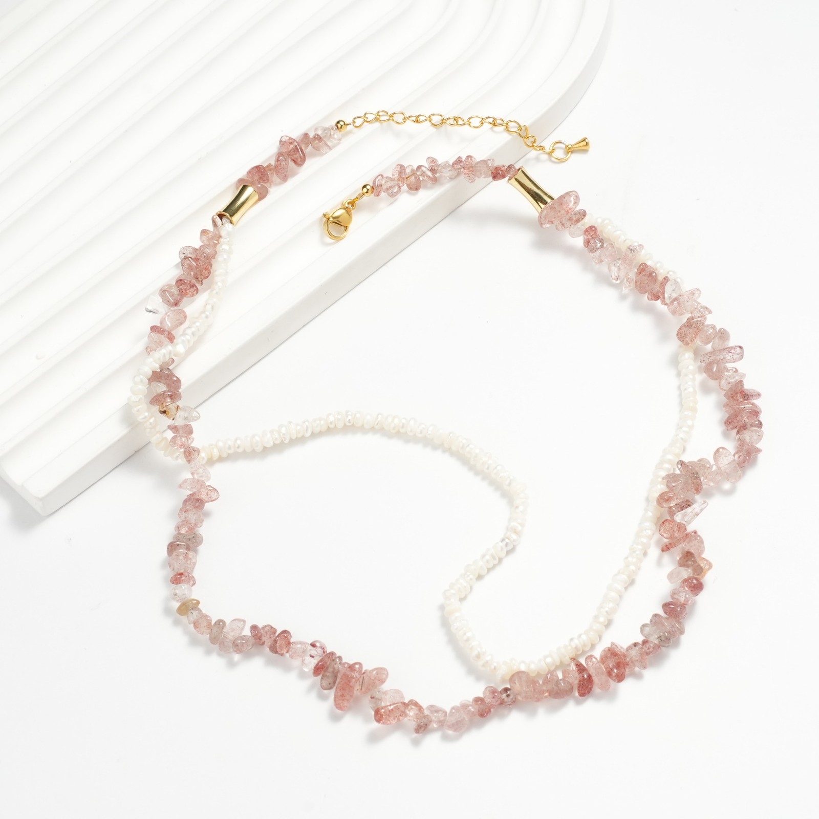 Irregular Freshwater Pearl Double Layer Necklace Women Boho Fashion Jewelry Gift