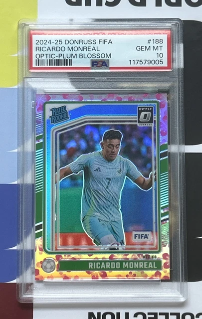 2024-25 Donruss FIFA Ricardo Monreal Optic Plum Blossom SSP RC #188 PSA 10 🇲🇽