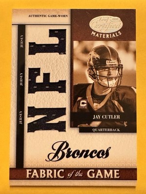 2008 Certified Fabric Of The Game Jay Cutler Game Worn Jersey 19/50 Broncos