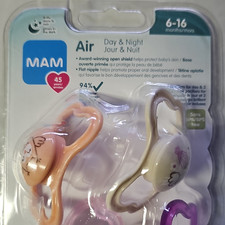MAM Air Day  Night pacifier 3-pack glow-in-the-dark SkinSoft silicone 6-16m