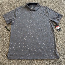 Nike Mens Large Golf Polo DRI-FIT Vapor Print Charcoal Floral NWT