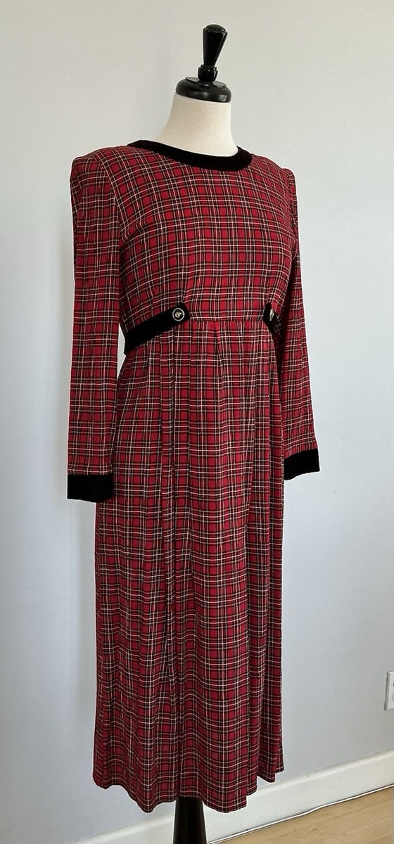 empire waist midi dress in plaid Rowan Plaid Midi Dress