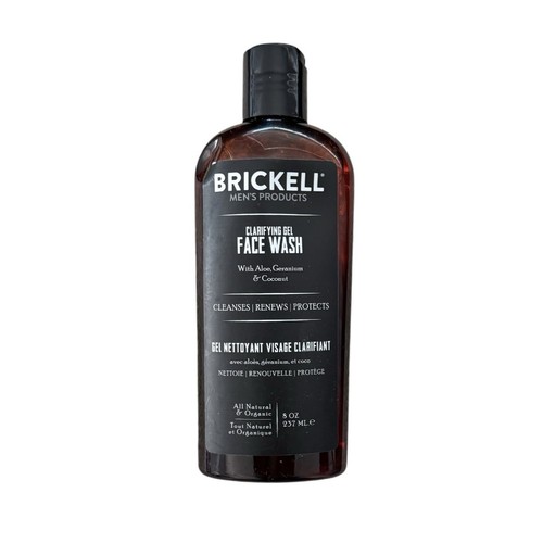 Brickell Men's Clarifying Gel Face Wash Natural Organic Rich New Sealed READ