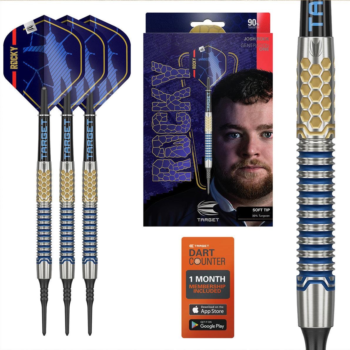 Target Darts Josh Rock Gen 1 90% Tungsten Soft Tip Darts - 20g