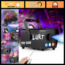 500W Mini Fog Machine with LED Light  Wireless Remote - Portable for Parties, H