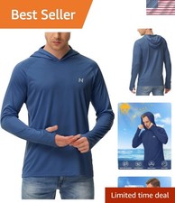Sun Shirt UPF 50 Men's Fishing Shirt Long Sleeve UV Protection Hoodie Rash G...