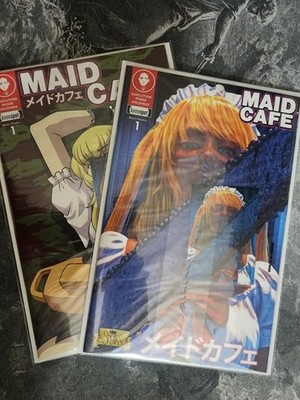 Maid Cafe Issue 1 Cover A & B Set Mark Spears. Polybag With Trading Card NM.