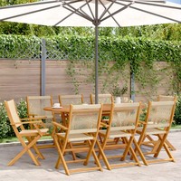 GartenstüHle Klappbar 8Er Set Massivholz Akazie Beige Balkon Terrasse