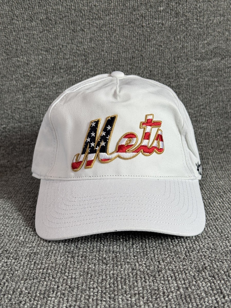 '47 Brand New York Mets MLB Dad Hat White Snapback Cap Stars Stripes L