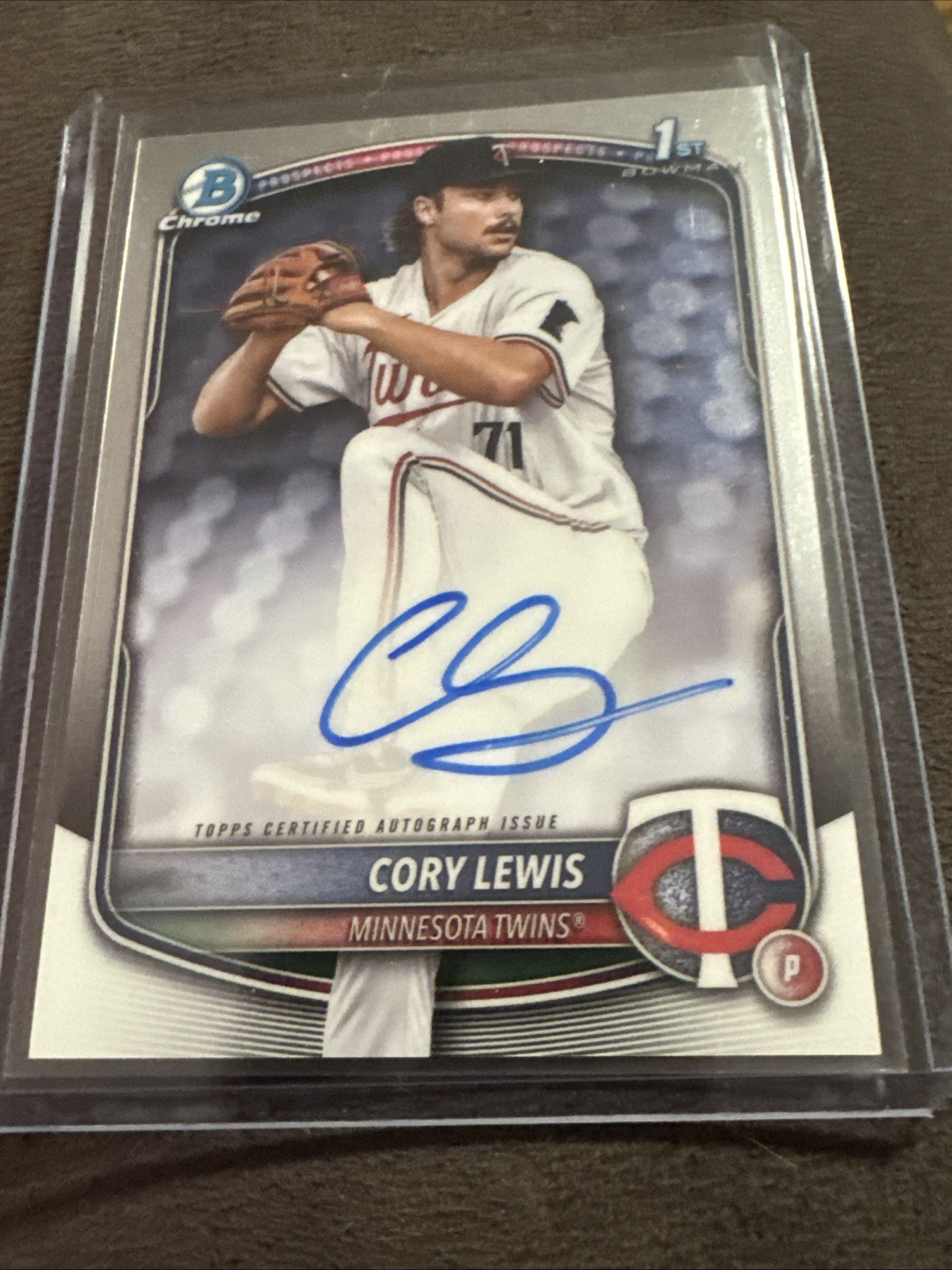 2025 Bowman Cory Lewis Chrome 1st Prospect Auto #CPA-CLE Minnesota Twins