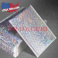 ANY SIZE Holographic Silver Bubble Padded Mailers Shipping Envelopes Bags Kraft