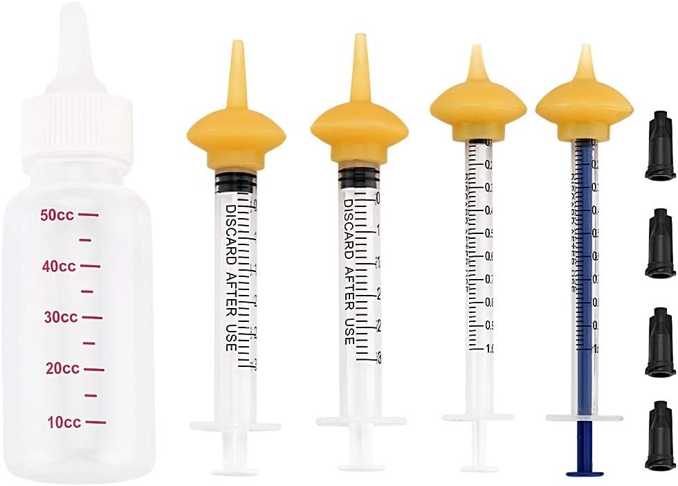 Pet Feeding Bottle and Syringes with Nipples for Small Cat D