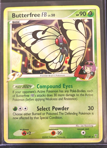 Pokémon Company Butterfree FB Reverse Holo 017/147 League Promo SP English 2009