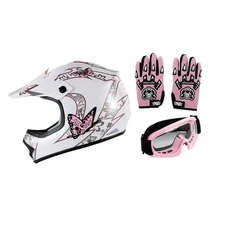 Youth ATV Helmet DOT Motorcycle Kid Pink Motocross S/M/L/XL Off-Road Snowmobile