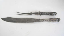 Vintage Silver Carving Set Atkinson Bros Sheffield England Knife & Fork