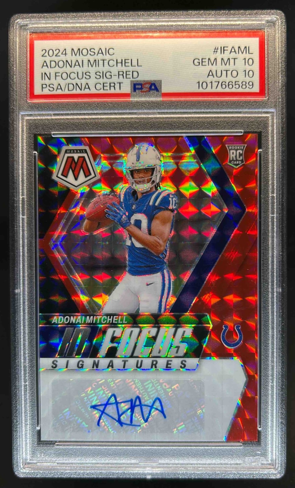 Adonai Mitchell Panini Mosaic in Focus Signatures #IFAML Red