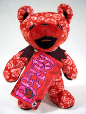 Beauty Grateful Dead Bean Bear Cubs Rose Red Plush Liquid Blue 2000 Vintage