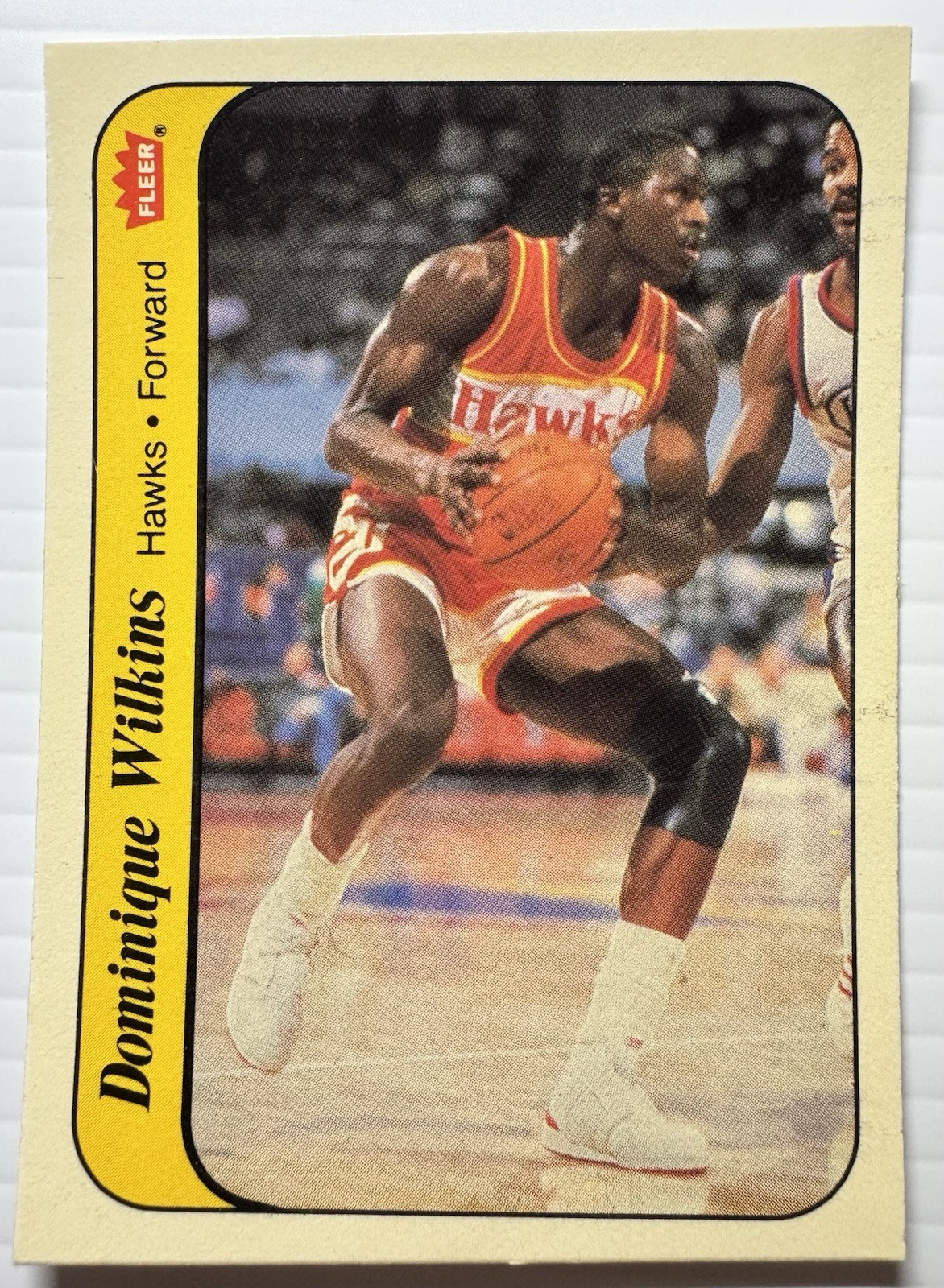 1986 Fleer Dominique Wilkins Sticker #11 Atlanta Hawks HOF Unpeeled