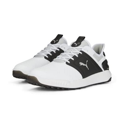 PUMA Men's Ignite Elevate Wide Golf Shoe White/Puma Black/Puma Silver Size 9