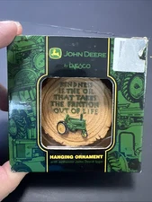 2002 John Deere Wood Slice Hanging Ornament New