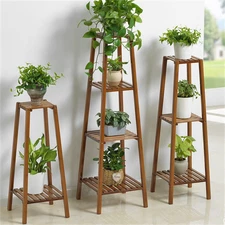 Vintage Bamboo Tall Plant Stand Flower Pots Holder Home Corner Decor Table Rack 