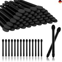 50 StüCk Schwarz Lidschatten Pinsel, 8.8Cm Sponge Eyeshadow Brush, Doppelseitig