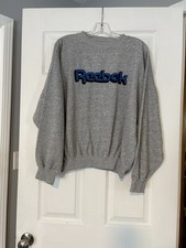 Vintage 80s Reebok Sweatshirt Embroidered Logo Taiwan Retro Sport Streetwear Lg