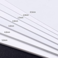 White ABS Plastic Sheet Panel DIY Model Craft 0.5mm 0.8mm 30mm Thick Multi Size