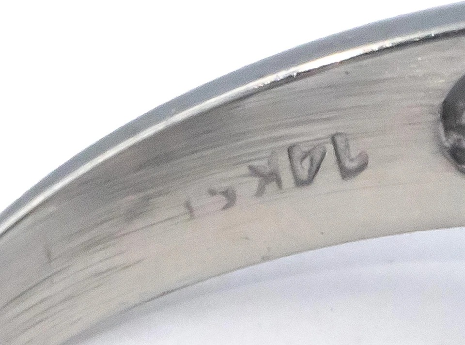 14k White Gold 0.25CT Round Cut Diamond Cluster Spinner Ring Size 5.25 - Image 3 of 4