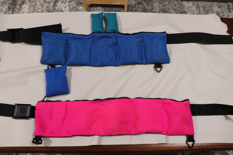 2 Dive Weight Belts 18 Pounds Each Mesh Lead Bags 36 Pounds Total Diving