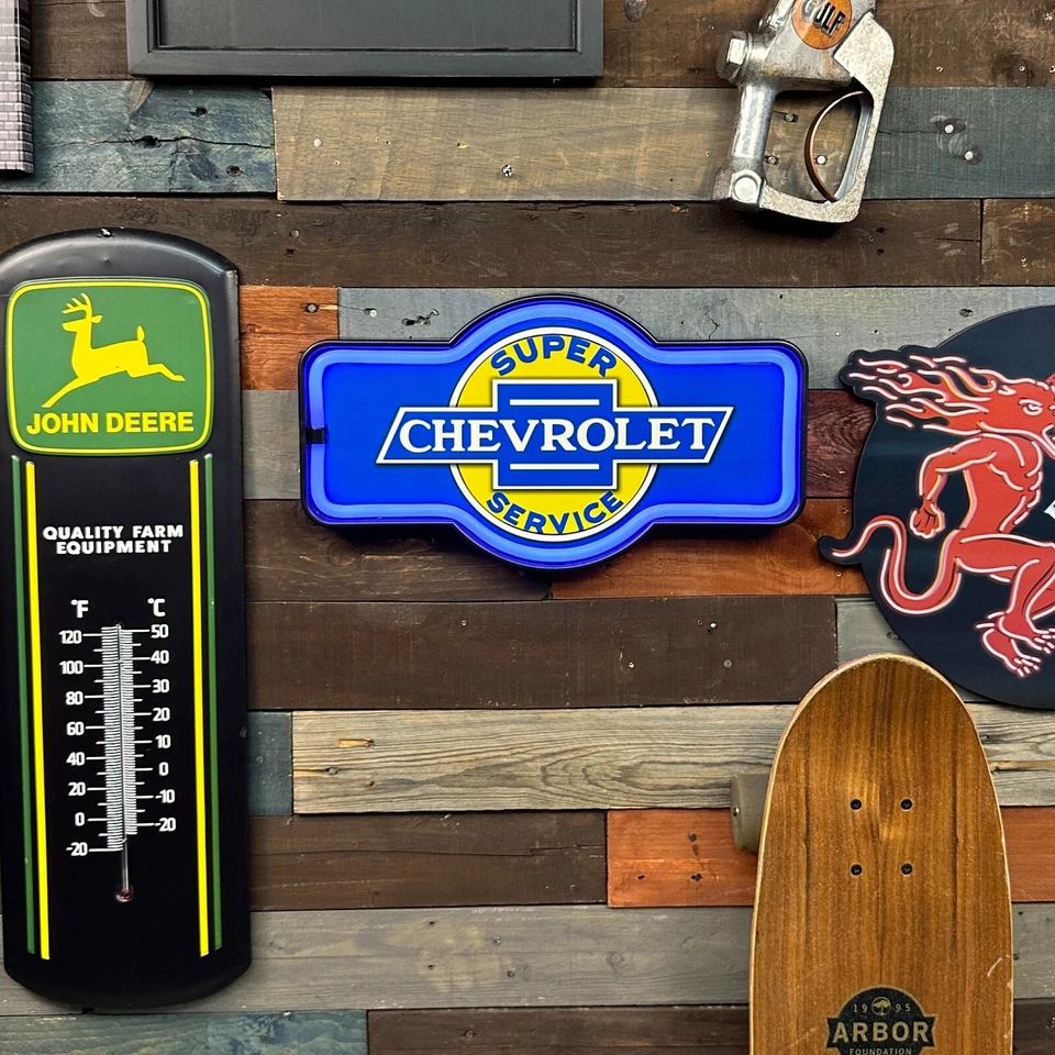 Letrero de luz LED de cuerda de neón Chevrolet, forma de carpa de 17", bar garaje hombre decoración de cueva Foto 2 de 4