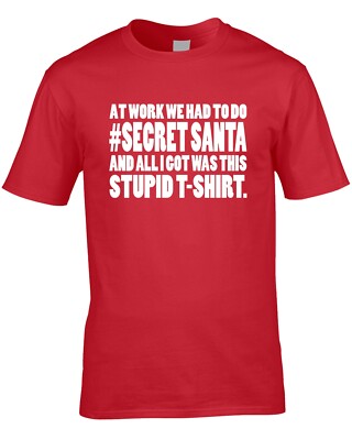 Secret Santa Herren T-Shirt Geschenk Lustig Job Arbeit Weihnachten Xmas Gag Witz Grumpy