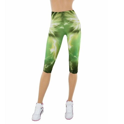 Leggings Sport Donna Pinocchietto Stretch Pantaloni Fitness Palestra 3692IT  | eBay