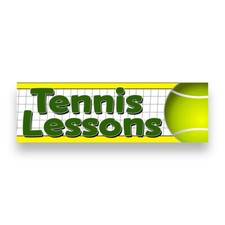 TENNIS LESSONS Vinyl Banner with Optional Sizes (Made in the USA)