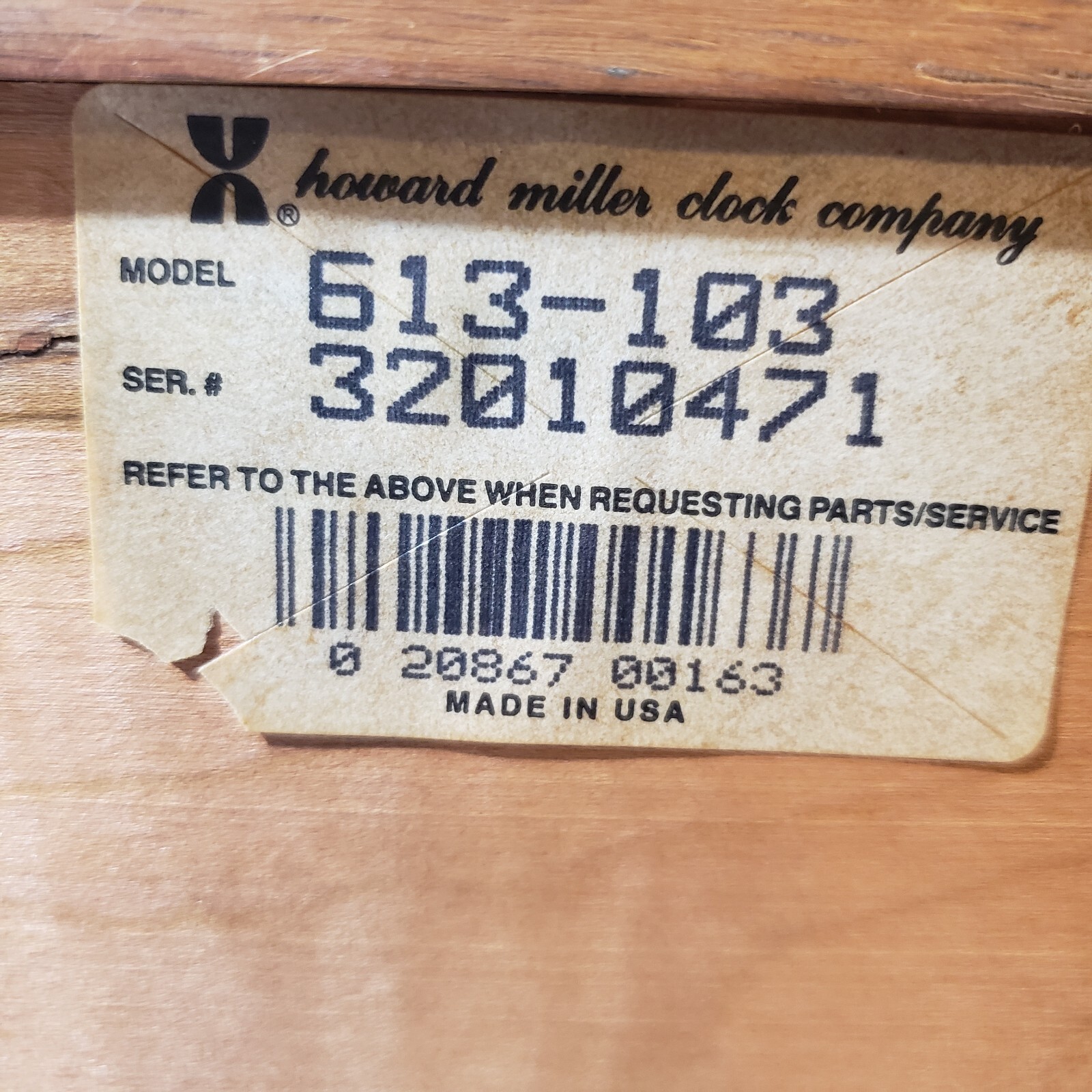 Vintage Howard Miller Model #613-103 Westminster Chime Oak Mantle Clock  Quartz