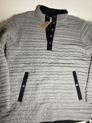 Duluth Trading Co Flintlock Quarter Snap Popover Shirt Jacket Size XL Gray NWT