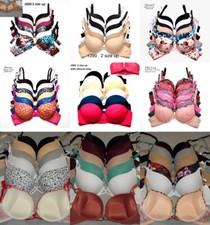 12- 30 Women's Bras extreme Push up LACE MAX LIFT ADD 2 CUP SIZE pushups 32B-40C