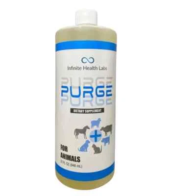 INFINITE HEALTH LABS Purge - Natural wormer / coccidia tx for cattle, goats, sheep, & pigs- 32 oz