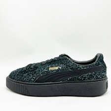  NEW Women PUMA Suede Platform Elemental Sneakers Shoe Black 362224 01 