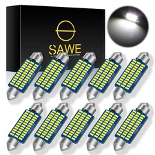 10 x Ultra White 41MM 42MM 3014 36SMD Dome Map LED Light Bulbs 578 211-2 212-2