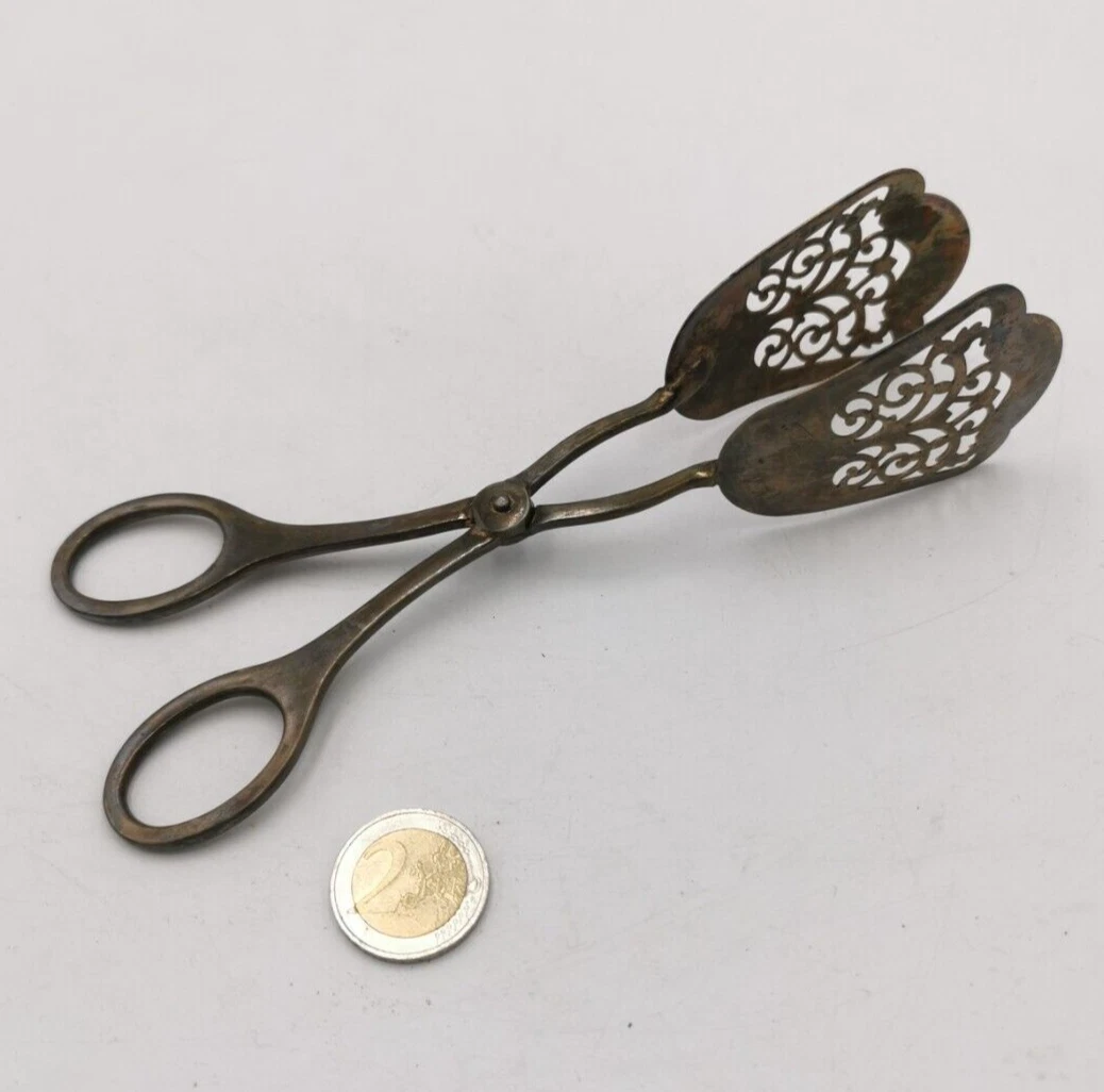 Tea Bag Tongs Old Antique Vintage Handmade Metal Original