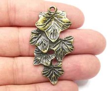 Leaf Leaves Plant Tree Forest Dangle Charms Antique Bronze Plated jewelry Parts