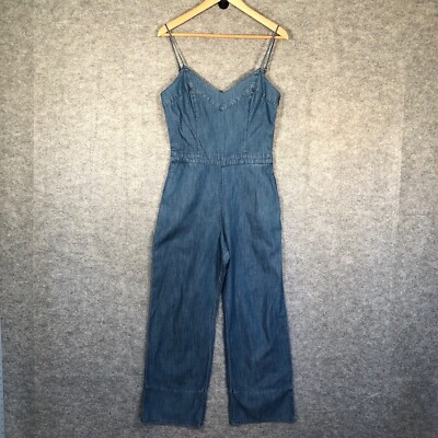 Abercrombie Jumpsuit Womens UK Blue Denim Sleeveless Summer One Piece  Fitch UK