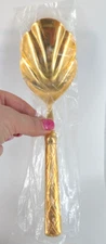 NEW YAMAZAKI LASLO - TROIKA/ ATRIA GOLD - Serving Spoon Shell 3/8" Flatware
