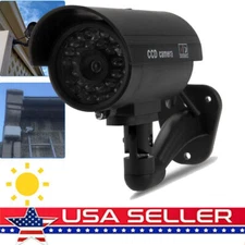 US Dummy Security Camera Fake LEDs Flashing Light Home Surveillance Waterproof