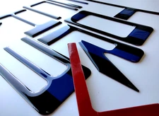 3D BLACK/ BLUE LINE RAISED DOMED TAILGATE LETTERS FOR COLORAD 2023-26