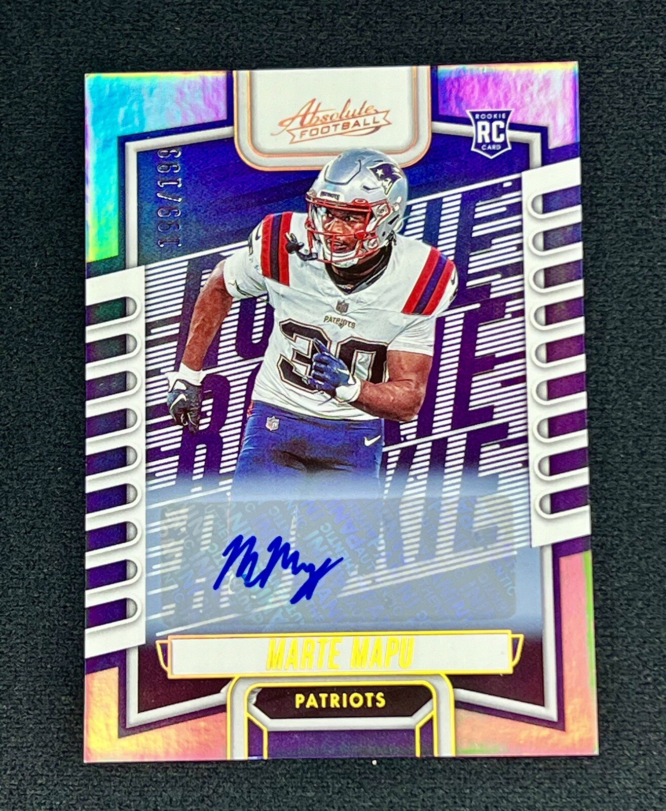 2023 Absolute Marte Mapu Rookie Signatures Spectrum /199 SP RC Patriots #181